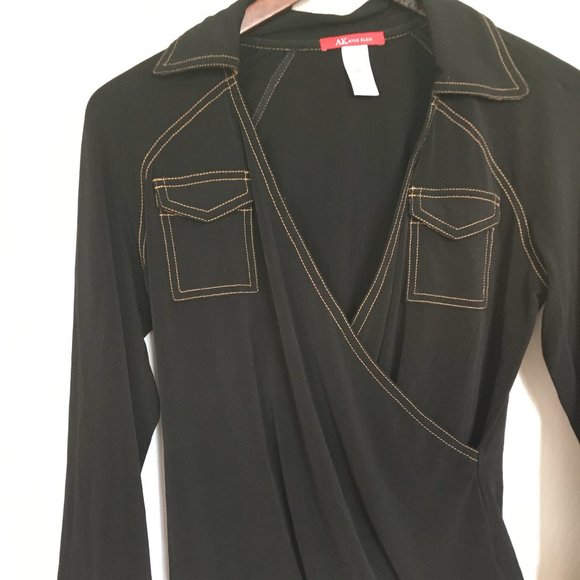 Anne Klein wrap top - black - Picture 2 of 7